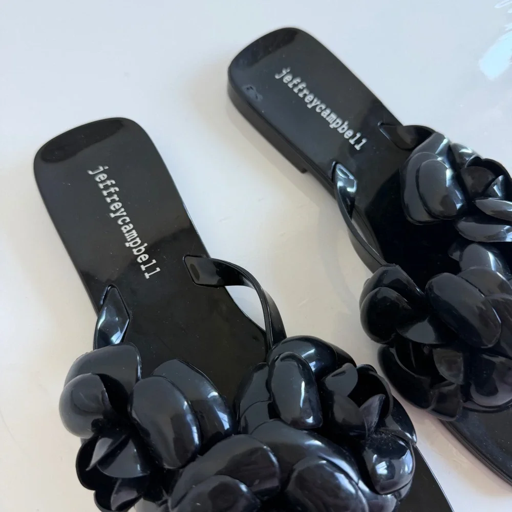 Jeffrey Campbell Fleuris Jelly Flip-Flop Sandals Size 37 - Picture 3 of 8